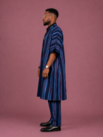 Billy Aso Oke Kimono & Pant Set - Image 4