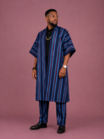 Billy Aso Oke Kimono & Pant Set - Image 2