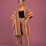 Billy Aso Oke Kimono & Pant Set